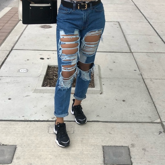 Ribbed High waisted Jeans - Picture 1 of 3